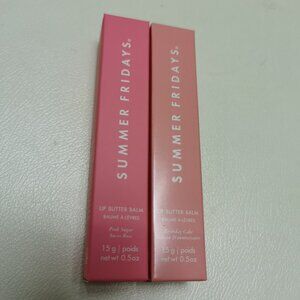 2pcs( Birthday Cake+Pink Sugar)Summer Fridays Lip Butter Balm Conditioning Lip